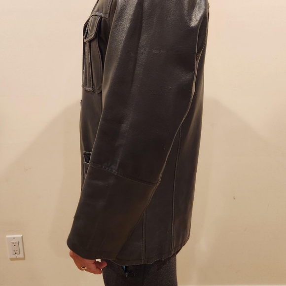 Italy Made Lightly Distressed Leather Jacket - Picture 2 of 9